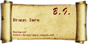 Braun Imre névjegykártya